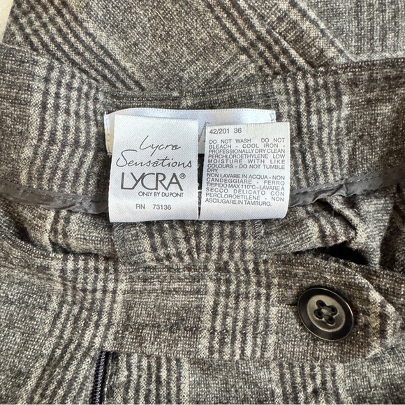 MaxMara Brown Black Plaid Wool Straight Leg Pant Trousers 2 - Picture 10 of 14